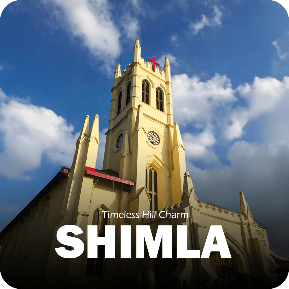 A vibrant scene from Shimla