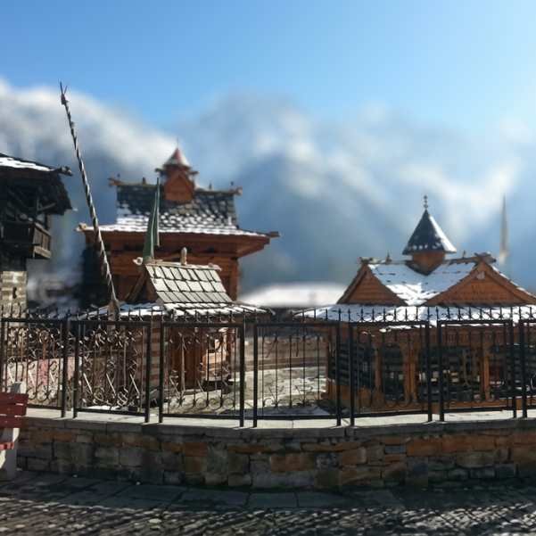Kothi village on the Manali to Rohtang road with mountain views