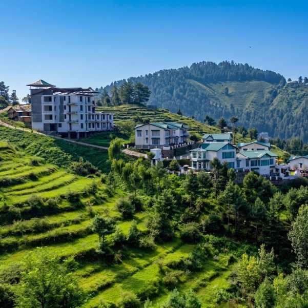 Mashobra hill station near Shimla surrounded by dense forest