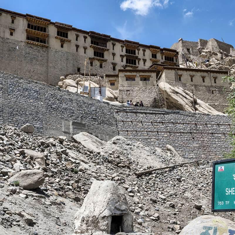 Traditional Ladakhi architecture of stone, mud, and wood at Shey Palace, built by King Deldan Namgyal in 1655