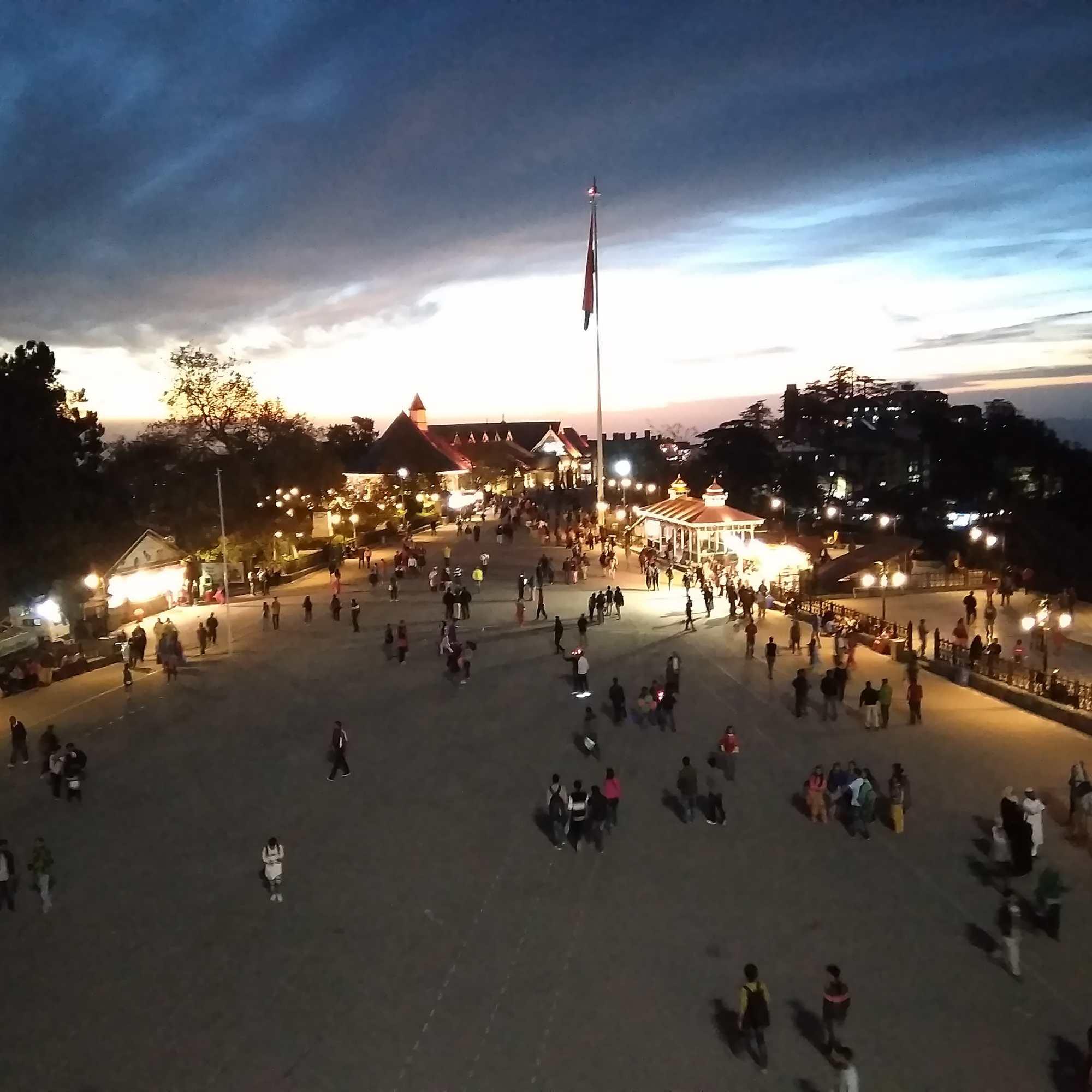 The Ridge in Shimla busy with tourists and locals during the day
