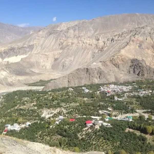 Mountain road toward Shipki La Pass in upper Kinnaur with the Chango valley