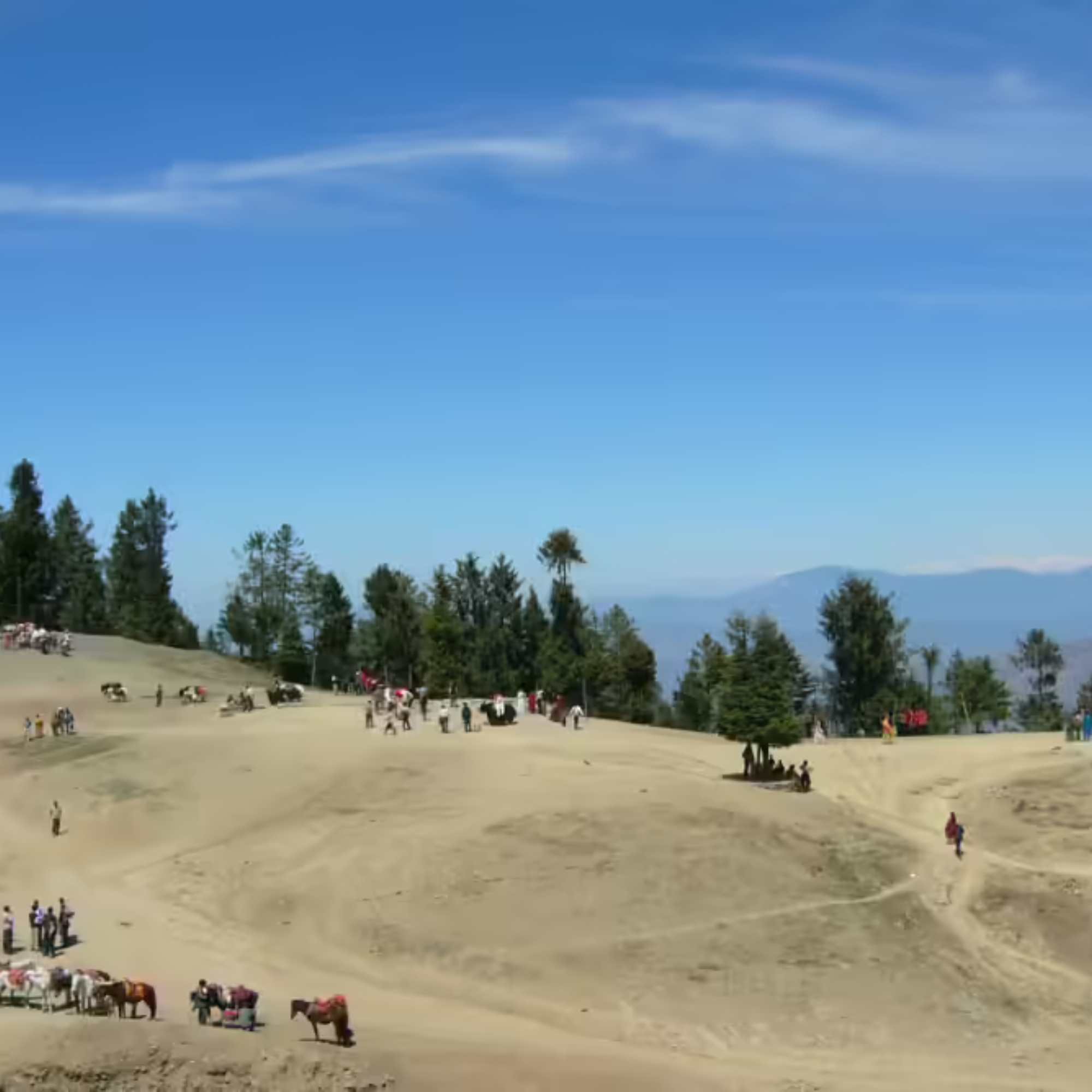 Kufri hill station near Shimla with mountain views and green slopes