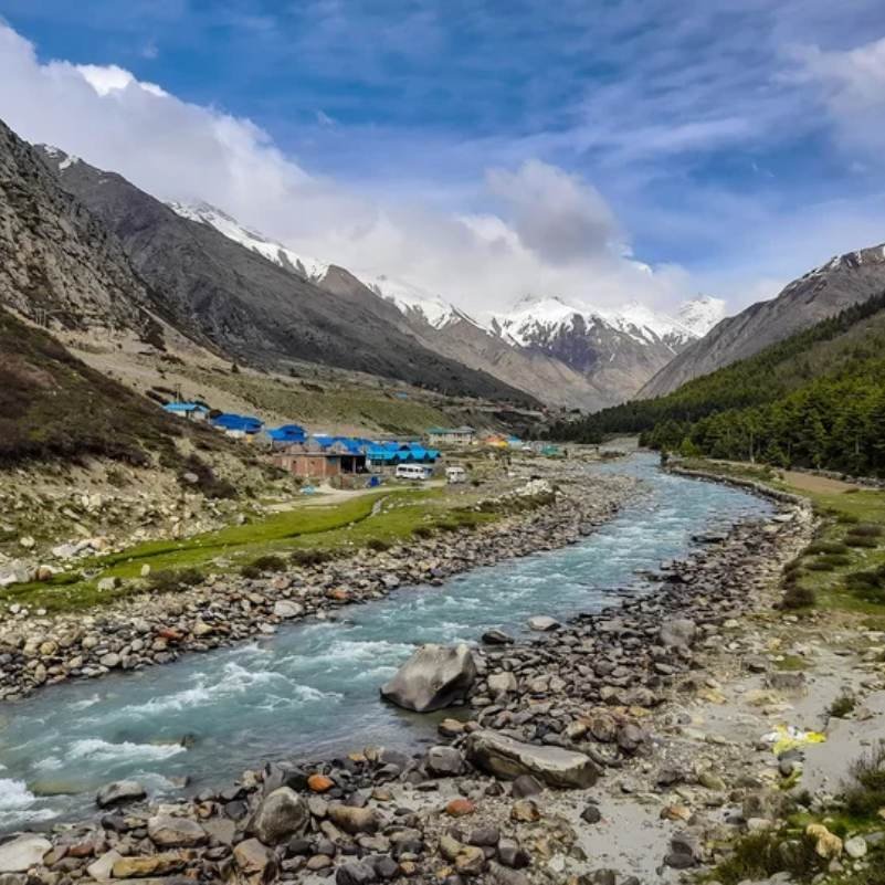 Chitkul village at the end of the Baspa Valley in Kinnaur