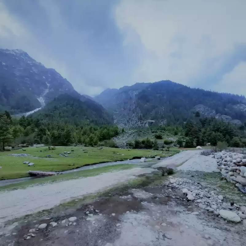 Baspa River flowing through Rakcham in Kinnaur