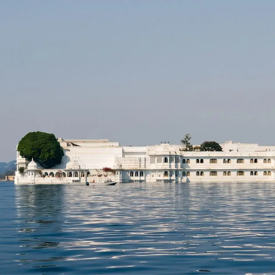 Lake Pichola boat ride with Udaipur ghats and old city in view