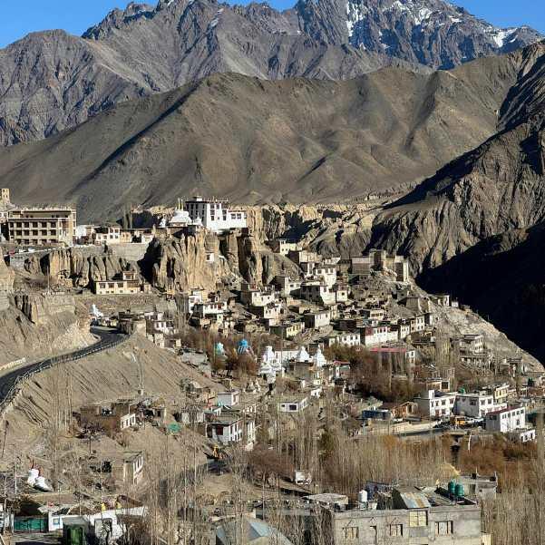 Lamayuru Monastery with the eroded Moonland formations visible