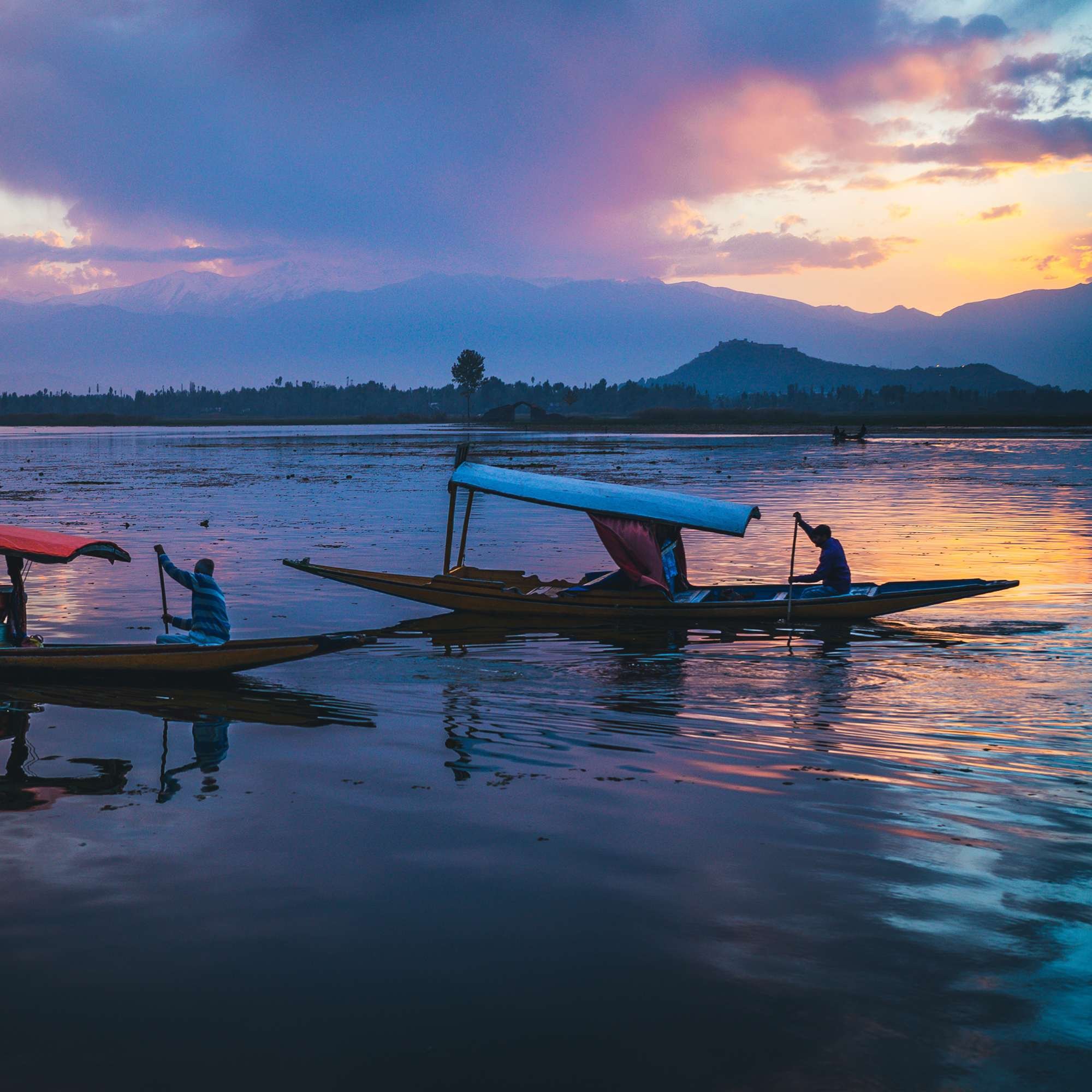 Sunset at Dal Lake Srinagar with Houseboats.jpg