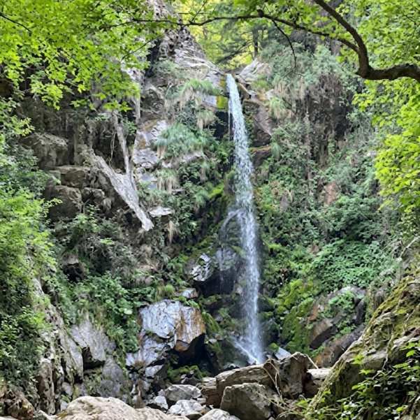 Barshangarh Waterfall in Sainj Valley near Shangarh village, Kullu district, Himachal Pradesh
