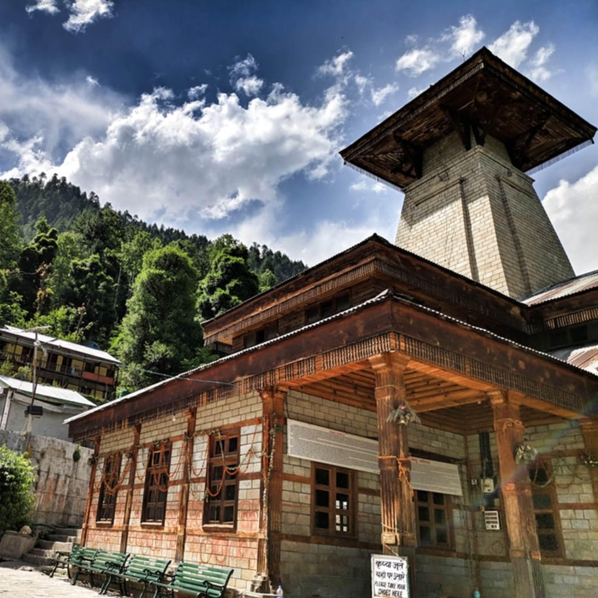 Manu Temple structure in Old Manali village Himachal Pradesh