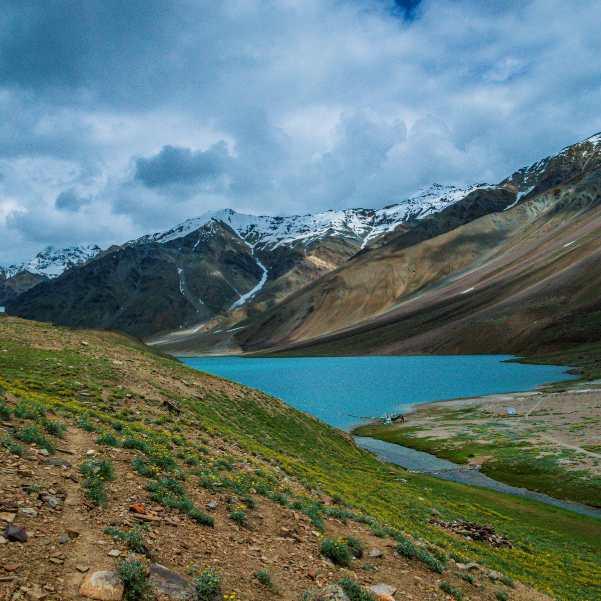 Chandratal Lake in Lahaul Spiti at around 4,300 metres