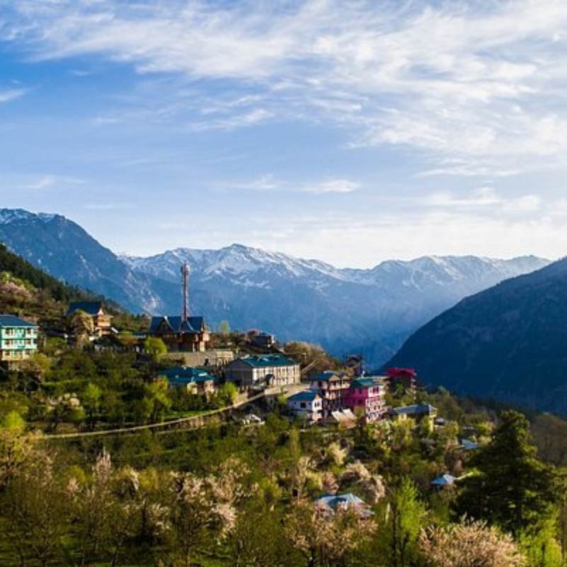 Traditional wooden houses in Roghi Village near Kalpa