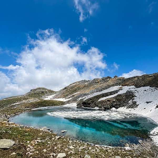 Alpine meadows on the Bhrigu Lake trek trail