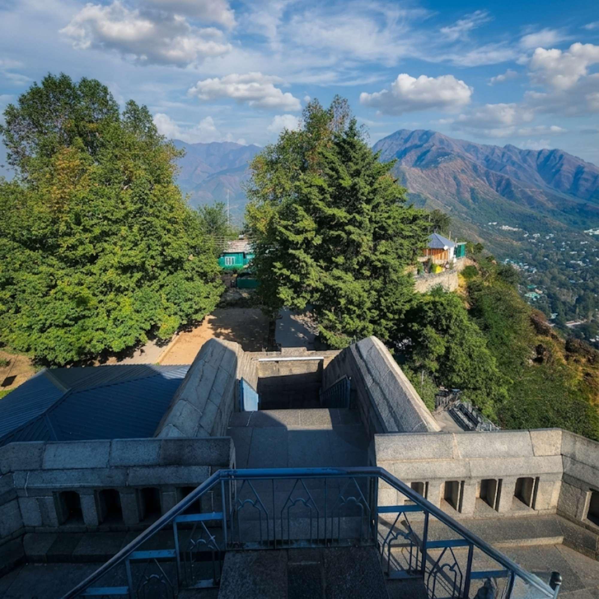Shankaracharya Temple on its hilltop above Srinagar with the city and Dal Lake in the valley below