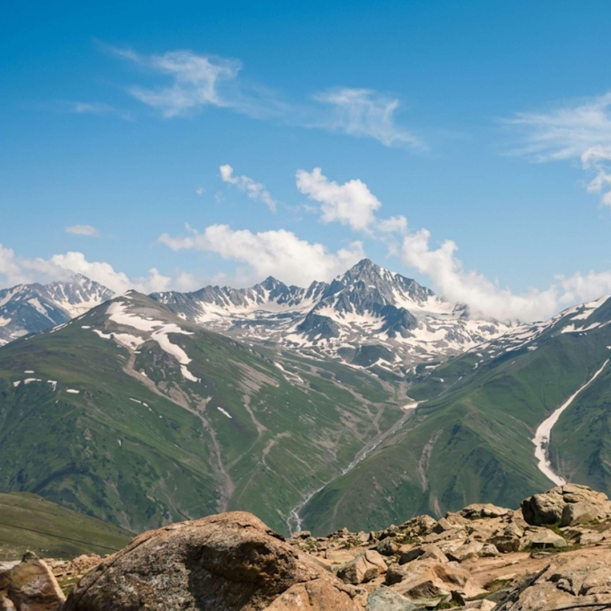 Snow covered peak from the Gulmarg Gondola top station