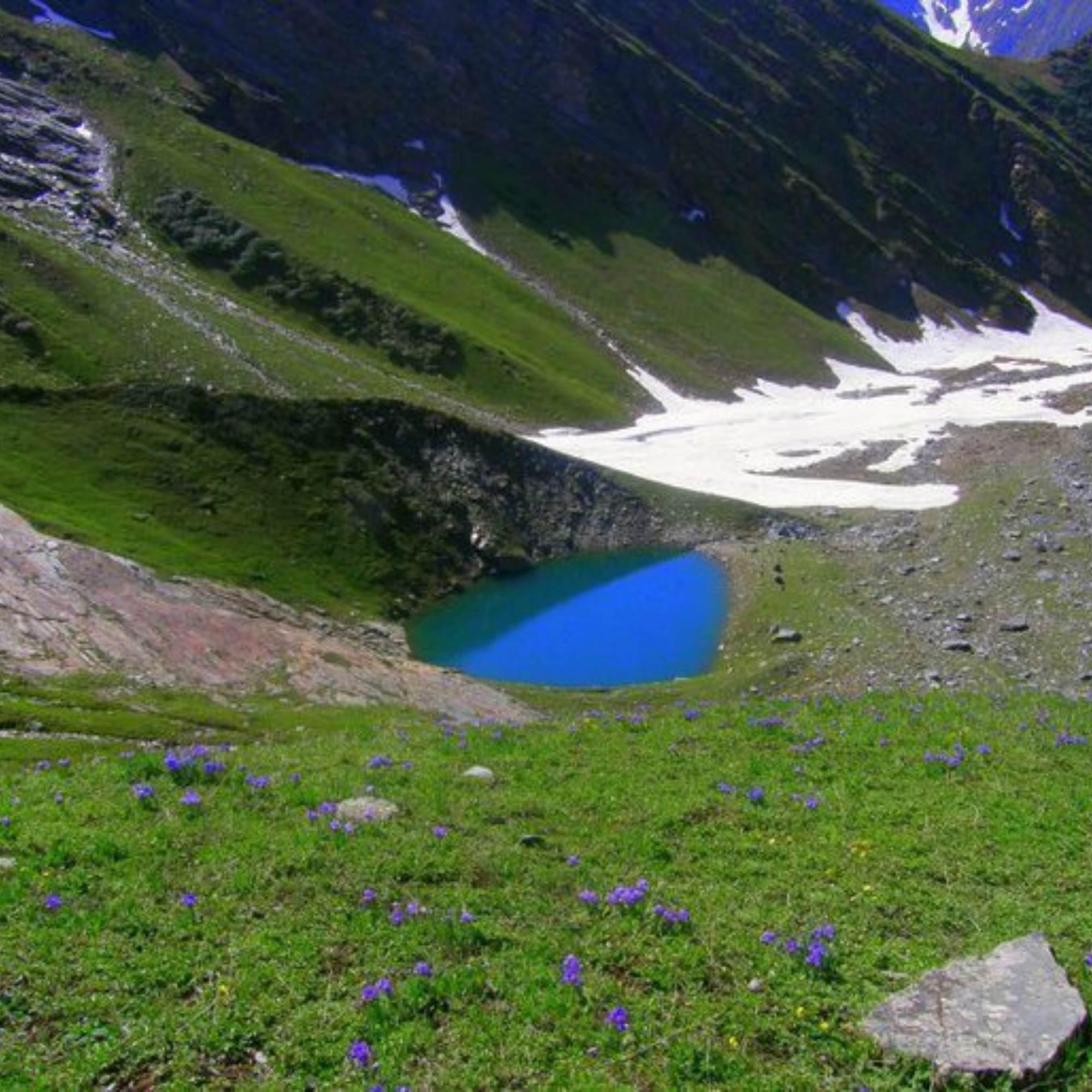 River crossing on the Beas Kund Trek near Solang Valley