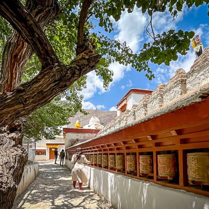 Ancient Alchi Monastery set in the dry Ladakh landscape near the Indus river